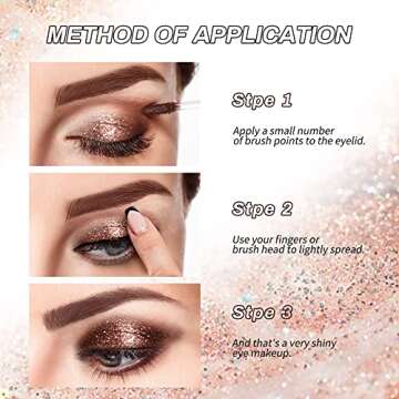 Phoera Liquid Glitter Eyeshadow 12 Colors Metallic Glitter Shimmer Long Lasting Waterproof Sparkling Eyeshadow Liquid Eye Glitter,Makeup For Eyes Liquid Shimmer Eye Makeup