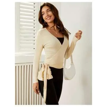 SweatyRocks Yoga Wrap Tops - Stylish and Comfortable Activewear