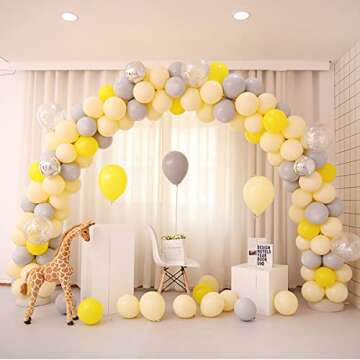 Pastel Yellow Balloons 85 Pcs Kit for Baby Showers Parties