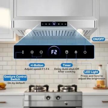 30 inch Range Hood with 1200 CFM & Gesture Control