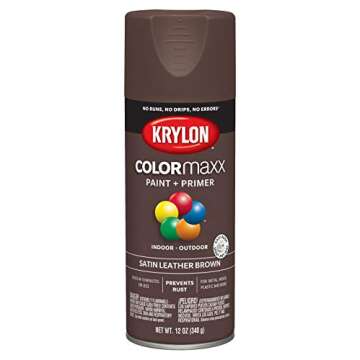 Krylon COLORmaxx Spray Paint and Primer - Satin Leather Brown