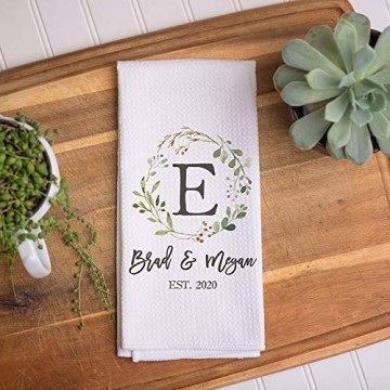 Custom Waffle Weave Dish Towel - Personalized Kitchen Gift