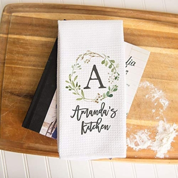 Custom Waffle Weave Dish Towel - Personalized Kitchen Gift