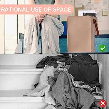 Levier Felt Stair Basket with Leather Handles - Organizer