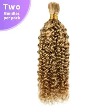 Human Braiding Hair Water Wave Bulk Human Hair For Braiding 100g (1pack-2bundles) No Weft 100% Unprocessed Virgin Human Braiding Hair For Boho Braids Water Wave Micro Braiding Human Hair 26inch #27