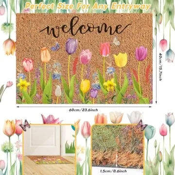 Ceenna Valentine's Day Coir Doormat for Spring Decor