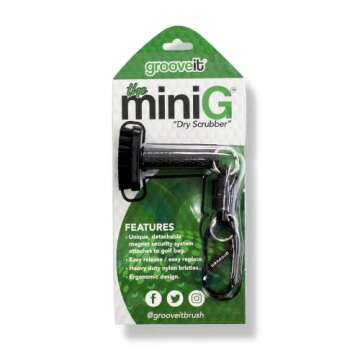 Grooveit Mini Golf Brush The Small MiniG 'Dry Scrubber' Features A Detachable Magnet, Heavy-Duty Nylon Bristles, and 3-Yr Warranty - Used On All Professional Golf Tours - Golf Accessory of 2023