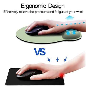 DOOKE Ergonomic Mouse Pad with Wrist Support, Cute Wrist Pad with Non-Slip Rubber Base for Computer,...