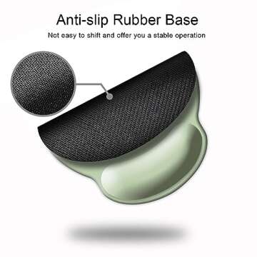 DOOKE Ergonomic Mouse Pad with Wrist Support, Cute Wrist Pad with Non-Slip Rubber Base for Computer, Laptop, Home Office Gaming, Working, Easy Typing & Pain Relief,Sage Green