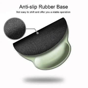 DOOKE Ergonomic Mouse Pad with Wrist Support, Cute Wrist Pad with Non-Slip Rubber Base for Computer, Laptop, Home Office Gaming, Working, Easy Typing & Pain Relief,Sage Green