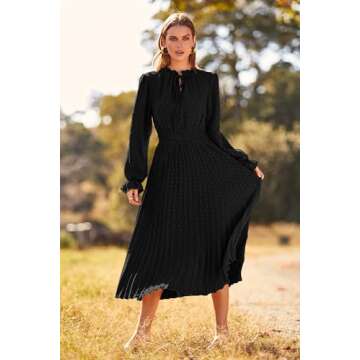 Chic PRETTYGARDEN Fall Midi Dress - Elegant & Comfortable