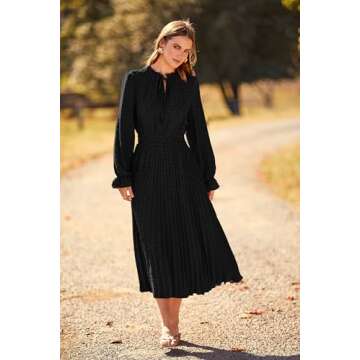Chic PRETTYGARDEN Fall Midi Dress - Elegant & Comfortable