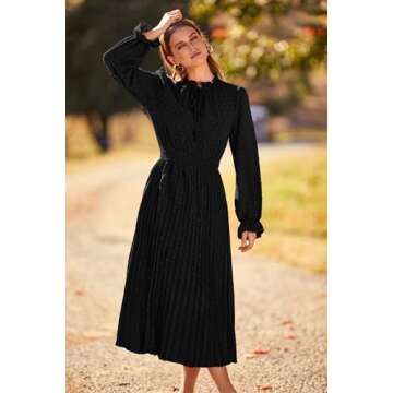 Chic PRETTYGARDEN Fall Midi Dress - Elegant & Comfortable
