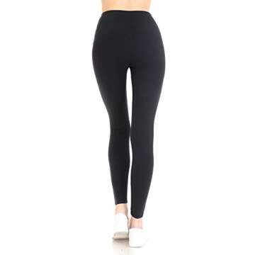 Leggings Depot High Waisted Women's ActiveFlex Leggings-HLY (Yoga Black, L)