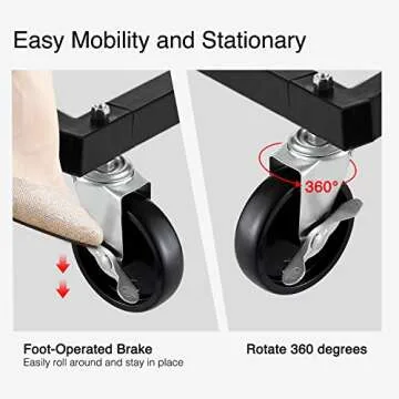 GREENSTELL Clothes Rack with Cover & Tube Bracket, Industrial Pipe Z Base Clothing Garment Rack on Wheels with Brakes, Heavy Duty Sturdy Square Tube Garment Rack Black (59x24x68 inch)