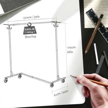 GREENSTELL Clothes Rack with Cover & Tube Bracket, Industrial Pipe Z Base Clothing Garment Rack on Wheels with Brakes, Heavy Duty Sturdy Square Tube Garment Rack Black (59x24x68 inch)