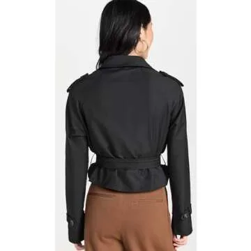 Lioness Women's Cropped Trencherous Coat, ONYX, Black, XL