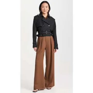 Lioness Women's Cropped Trencherous Coat, ONYX, Black, XL