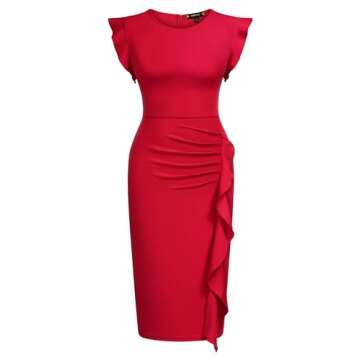 Elegant Miusol Women's Ruffles Cocktail Dress for Events