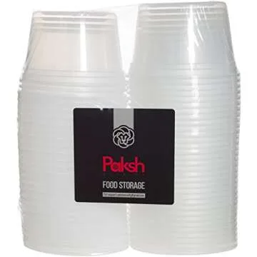 Paksh Novelty Plastic Containers for Lunch / Medium Food Containers with Lids, Leak Proof, Microwavable, Freezer And Dishwasher Safe, 16 Ounce, 36 Pack