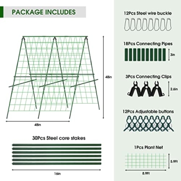 Hoyejyou Durable 48" Cucumber Trellis for Plants