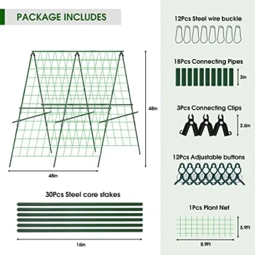 Hoyejyou Durable 48" Cucumber Trellis for Plants