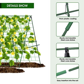 Hoyejyou Durable 48" Cucumber Trellis for Plants