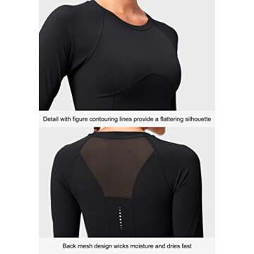 Stylish SANTINY Women's Long Sleeve Crop Workout Top