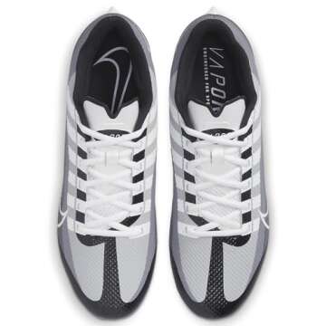 Nike Men's Vapor Edge Team Football Cleats, Black/White/Smoke Grey, 10.5
