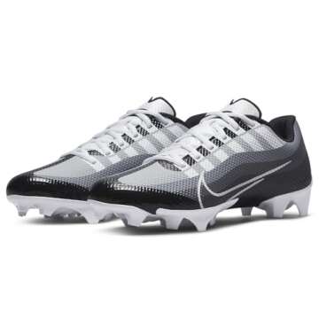 Nike Men's Vapor Edge Team Football Cleats, Black/White/Smoke Grey, 10.5