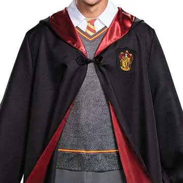 Disguise Men's Harry Potter Deluxe Adult Costume, Black & Red, Medium (38-40)