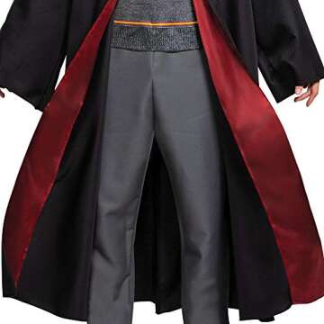 Disguise Men's Harry Potter Deluxe Adult Costume, Black & Red, Medium (38-40)