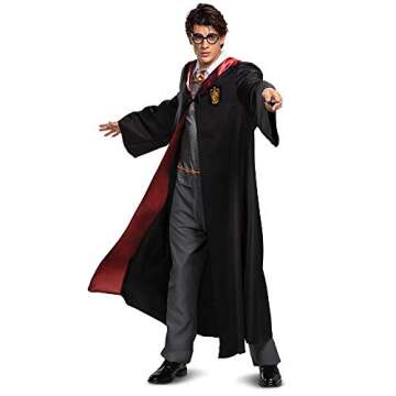 Disguise Men's Harry Potter Deluxe Adult Costume, Black & Red, Medium (38-40)