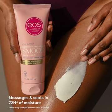 eos Cashmere Skin Collection Post-Shave Smooth Body Cream- Vanilla Cashmere Scented, 72-Hour Hydration, 7 fl oz