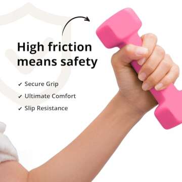 Portzon Set of 2 Neoprene Dumbbell, Free Weights of 1-15 LB, Anti-Slip, Anti-roll, Hex Shape