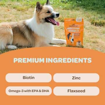 Skin and Coat Supplement for Dogs | Nourishing Omega 3 for Dogs with EPA DHA Krill Oil and Vitamin E...
