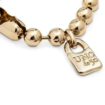 UNOde50 SNOWFLAKE Bracelet, 18K Gold-Plated, 7.5" Length