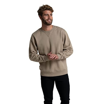 Fruit of the Loom Men's Eversoft Fleece Crewneck Sweatshirt - Khaki, Sizes S-4X