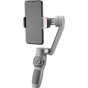 Zhi yun Smooth Q3 Combo 3-Axis Handheld Gimbal Stabilizer with Carry Bag for Smartphone Foldable Phone Gimbal Light Auto Inception Dolly-Zoom Time-Lapse Compatible with iPhone 14 13 Pro Max Android