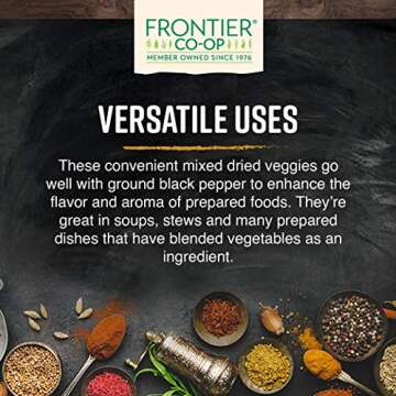 Frontier Co-op Hearty Vegetable Herb Blend for Stew, 1lb, Kosher - Mixed Dried Vegetables For Soup, Stir Fry, Ramen with Onion, Carrots, Peas, Corn, Potatoes and Parsley