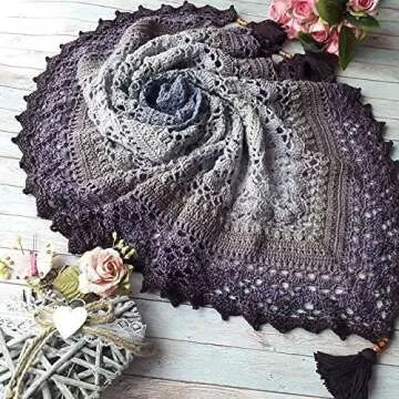 Yarn Art Flowers Moonlight Glitter Cotton Yarn, Weight 9.17oz Length 1093 Yards, Sport Yarn, Rainbow Crochet, Metallic Lurex Handknit Shiny, Silvery Cake, Multicolor Cotton,Rainbow Crochet (3278)