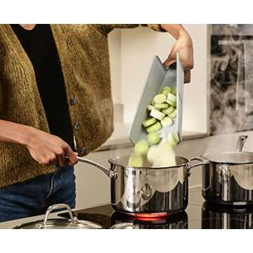 Joseph Joseph Chop2Pot Plus Folding Cutting Board (Regular) - Pale Blue Medium