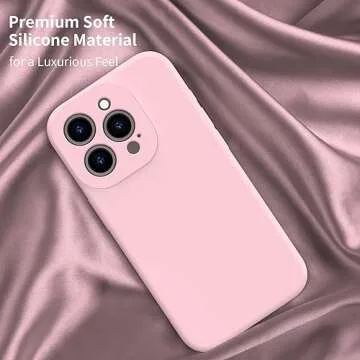 bicol for iPhone 15 Pro Case with Screen Protector,Enhanced Camera Lens Protection,Soft Liquid Silicone Slim Fit Protective Phone Cover 6.1" Baby Pink