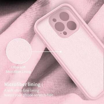 bicol for iPhone 15 Pro Case with Screen Protector,Enhanced Camera Lens Protection,Soft Liquid Silicone Slim Fit Protective Phone Cover 6.1" Baby Pink