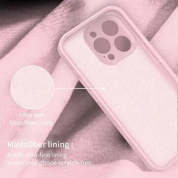 bicol for iPhone 15 Pro Case with Screen Protector,Enhanced Camera Lens Protection,Soft Liquid Silicone Slim Fit Protective Phone Cover 6.1" Baby Pink