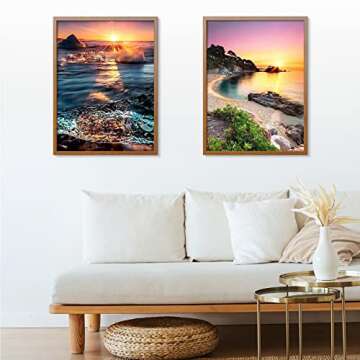 Uatiodo Diamond Painting Kits for Adults, 6 Pack Diamond Painting Kit, DIY 5D Diamond Art Paintings, Sunset Beach Paint with Diamonds, Home Wall Decor, 12 * 16 inch