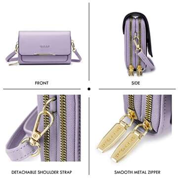 Roulens Small Crossbody Bag for Women,Cell Phone Purse Women's Shoulder Handbags Wallet Purse with Credit Card Slots