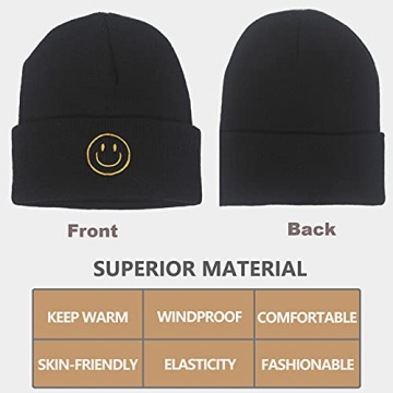 AJG Unisex Smile Face Beanie Hats - Warm & Stylish