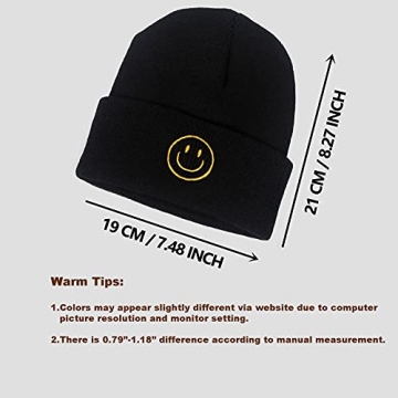AJG Unisex Smile Face Beanie Hats - Warm & Stylish