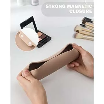 BEZOX Makeup Brush Holder - Travel Silicone Case with Magnet Closure